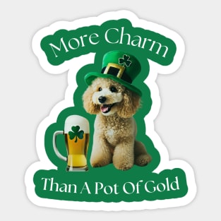 St Patrick’s Day Poodle Sticker